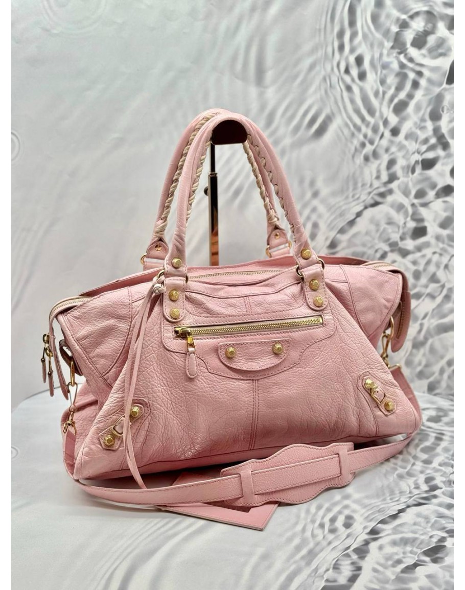 LIKE NEW BALENCIAGA PART TIME PINK LEATHER HANDBAG